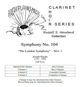 Symphony #104 Mvt 1 Clarinet Ensemble P.O.D. cover